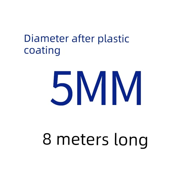 304 Paslanmaz Çelik Çamaşır İpi - Gümüş 5mm Plastik Sargılı 8m