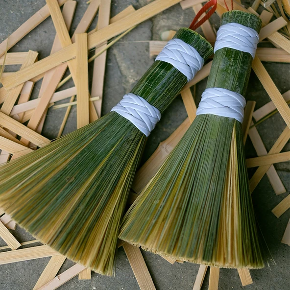 El Yapımı Doğal Bambu Mutfak Temizleme Fırçası - Bambu Cam Göbeği - 25 cm
