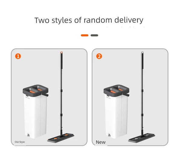 33cm Paslanmaz Çelik Saplı Mop + Yükseltilmiş Kazıyıcı + 4 Kalın Bez - 8