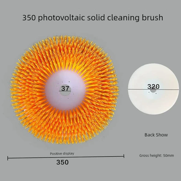 Fotovoltaik Panel Temizleme Fırçası - Sarı 350 Dolu Disk Fırça Başlığı