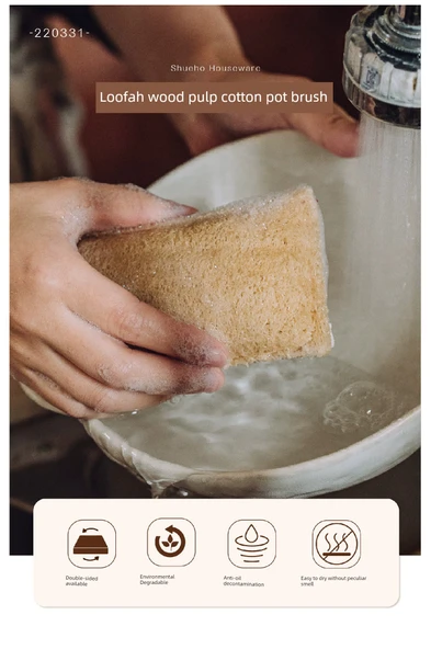 Mutfak Fırça Seti - Kabak Lifi ve 2 Yağsız Bulaşık Bezi - Resim 8