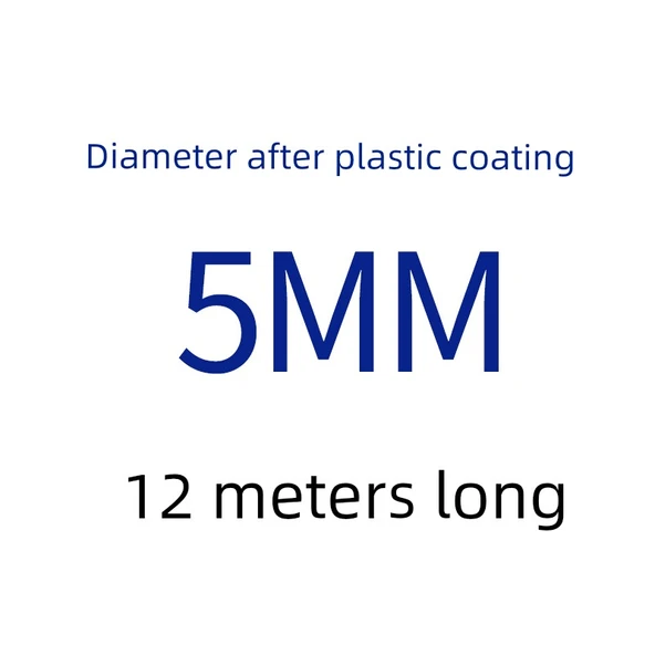 304 Paslanmaz Çelik Çamaşır İpi - Gül Kırmızısı 5mm Plastik Sargılı 12m
