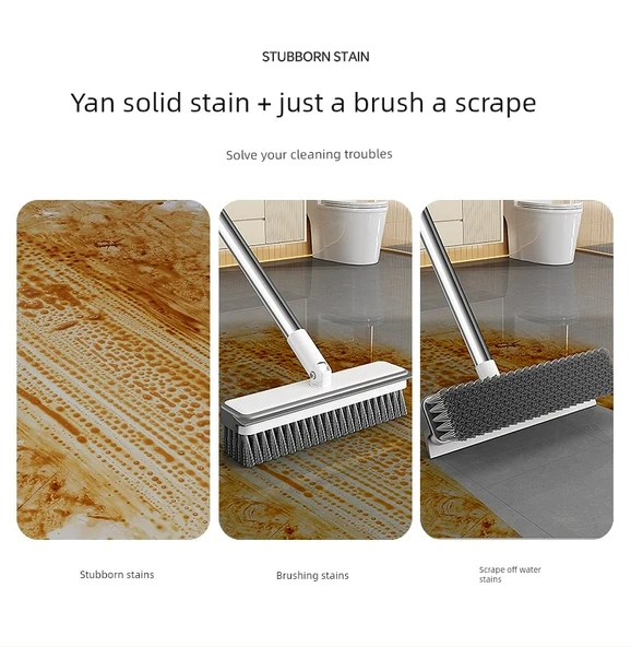 4 Parça Zemin Fırçası + Sihirli Süpürge + 2 Duvar Klipsi - Banyo Tuvalet Fırçası Seti - Resim 8