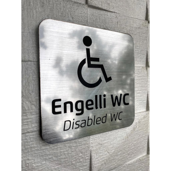 Metallice Silver Seri Engelli WC Yönlendirme Tabelası