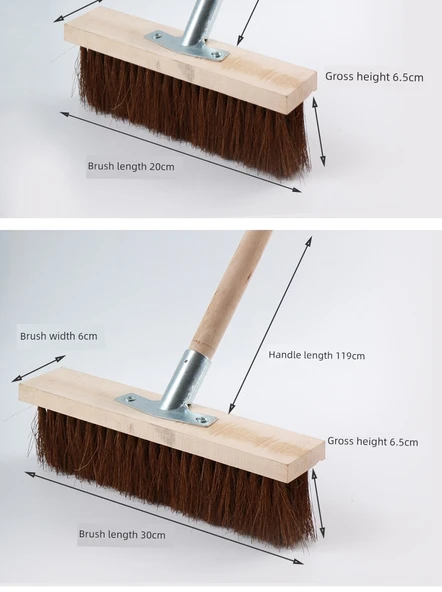 Uzun Saplı Yer Temizleme Fırçası - Suni Kıl 37cm Fırça Başlığı + Demir Parçalar (Sap Dahil Değil) - 8