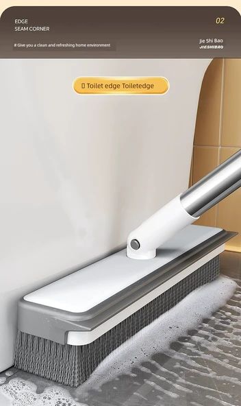 4 Parça Zemin Fırçası + Sihirli Süpürge + 2 Duvar Klipsi - Banyo Tuvalet Fırçası Seti - Resim 10