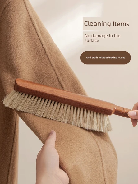 Sandal Ağacı Büyük Yünlü Yatak Fırçası - Yatak Süpürme Fırçası - Resim 3