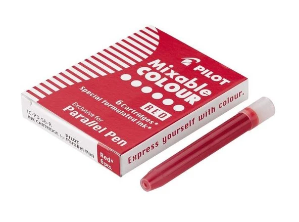 Pilot Parallel Pen Kaligrafi Kalemi Kartuşu- yedeği Red(kırmızı) 6'lı Set ürün görseli 1