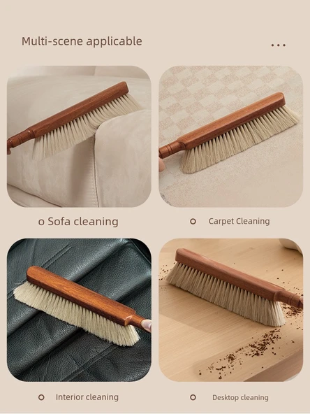 Sandal Ağacı Büyük Yünlü Yatak Fırçası - Yatak Süpürme Fırçası - Resim 5