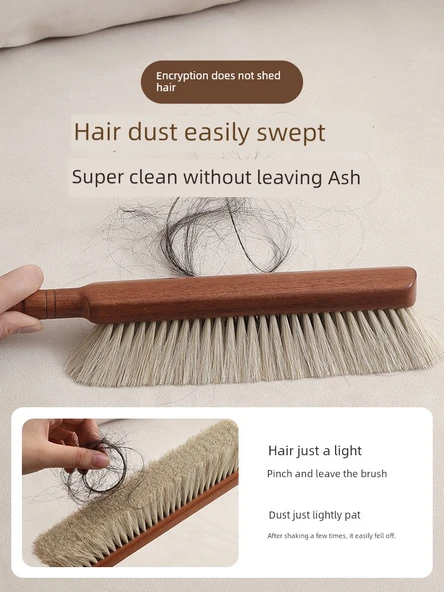 Sandal Ağacı Büyük Yünlü Yatak Fırçası - Yatak Süpürme Fırçası - Resim 2