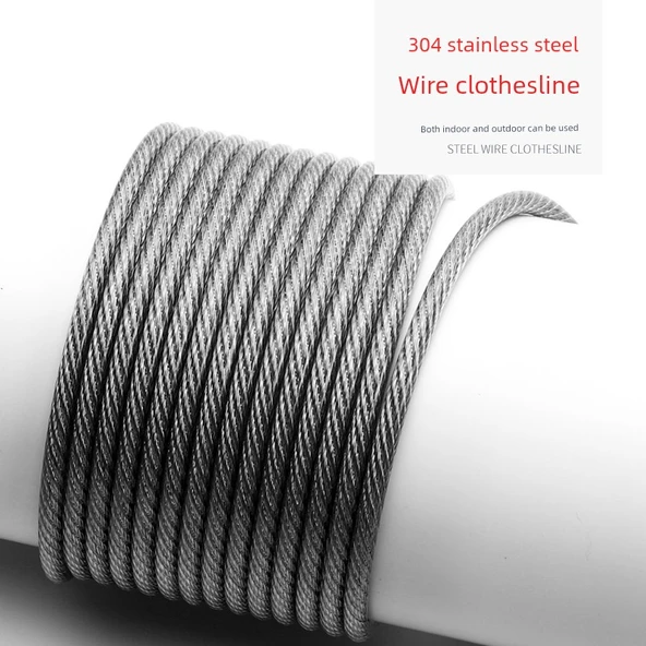 304 Paslanmaz Çelik Çamaşır İpi - 2 Metre - 4