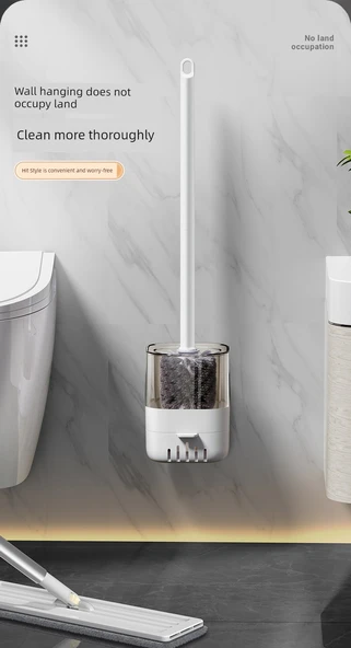 Duvara Monte Tuvalet Fırçası Seti - Sessiz Gri - Zemin/Duvar Kullanım - Güçlü İz Bırakmayan Yapıştırıcı 2 Adet - Resim 11