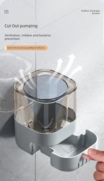 Duvara Monte Tuvalet Fırçası Seti - Sessiz Gri - Zemin/Duvar Kullanım - Güçlü İz Bırakmayan Yapıştırıcı 2 Adet - Resim 9