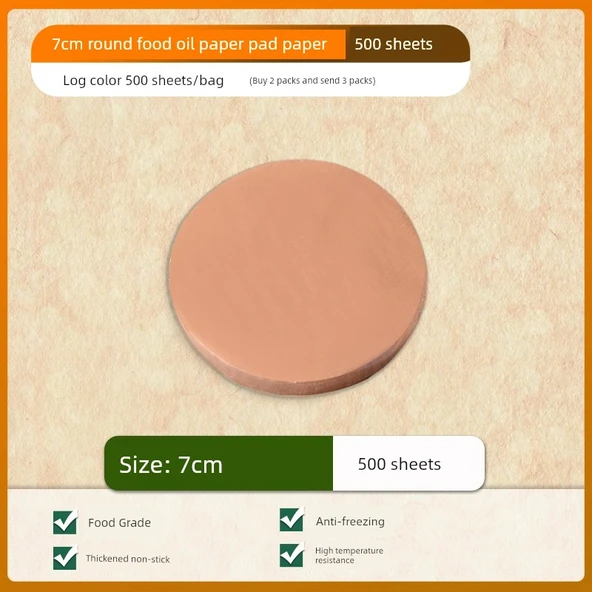 Yuvarlak Yağlı Kağıt - Kütük Rengi - 7 cm - 500 Adet