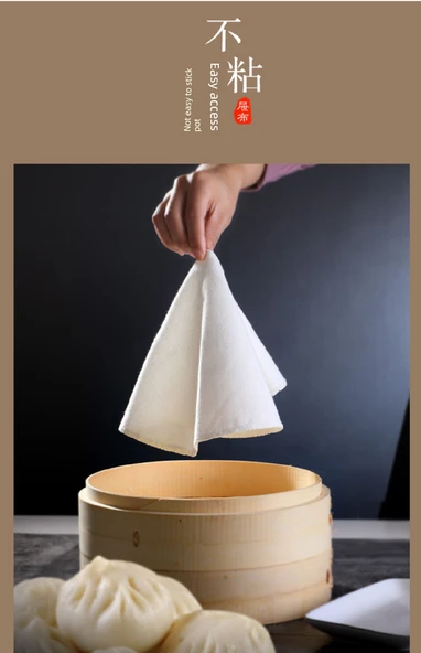 Yapışmaz Mutfak Buharlama Bezi - Bambu Fiber Kare 60x60cm (2 Adet) - 9
