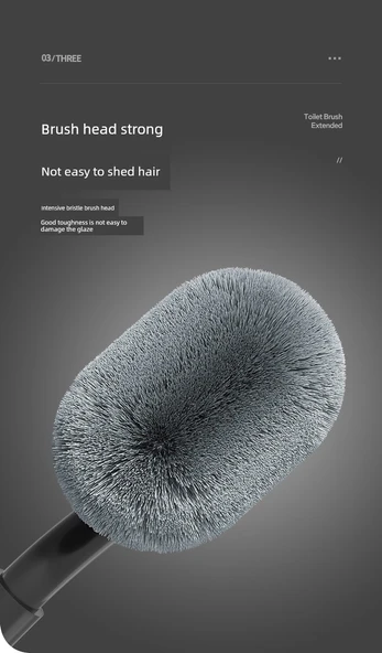 Uzun Teleskopik Yumuşak Kauçuk Tuvalet Fırçası - Beyaz Kıl Fırçalı [Standart] 2'li Paket - Resim 12