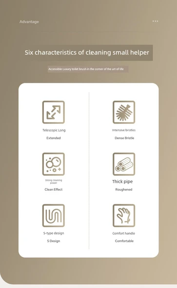 Uzun Teleskopik Yumuşak Kauçuk Tuvalet Fırçası - Beyaz Kıl Fırçalı [Standart] 2'li Paket - Resim 8