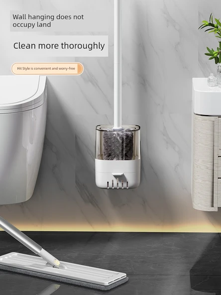 Duvara Monte Tuvalet Fırçası Seti - Sessiz Gri - Zemin/Duvar Kullanım - Güçlü İz Bırakmayan Yapıştırıcı 2 Adet - Resim 5