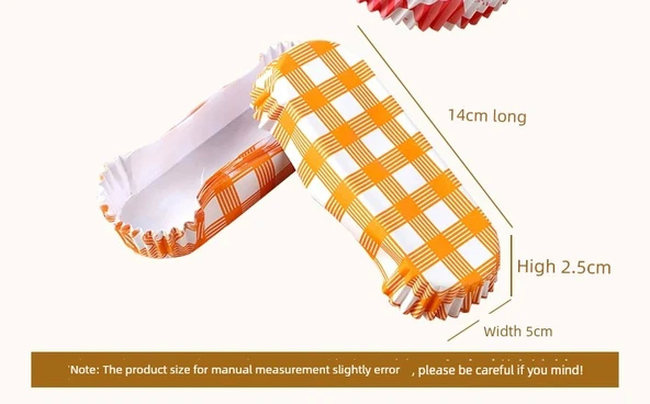 Yüksek Isıya Dayanıklı Yapışmaz Kek Kağıdı - Yuvarlak B Kırmızı Izgara 100 Adet - Resim 10