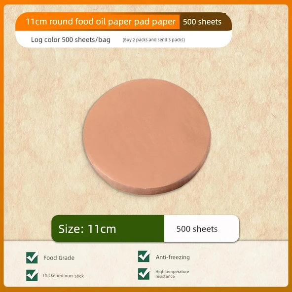 Yuvarlak Yağlı Kağıt - Kütük Rengi - 11 cm - 500 Adet