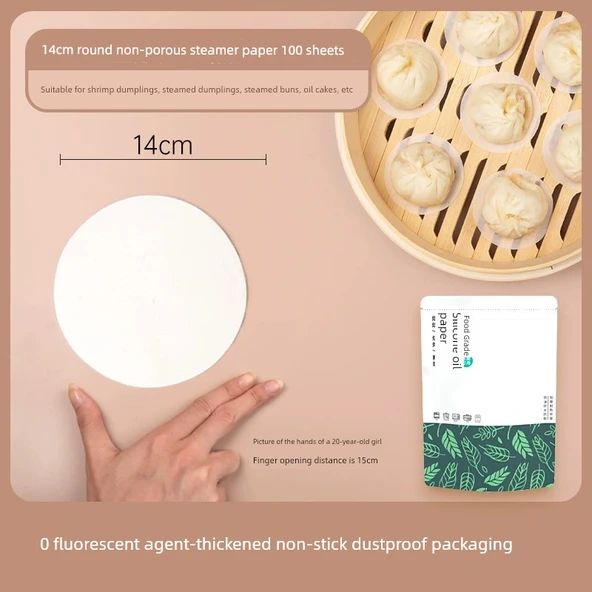 Bambu Buharlı Pişirme Kağıdı - 14cm Yuvarlak 100 Adet