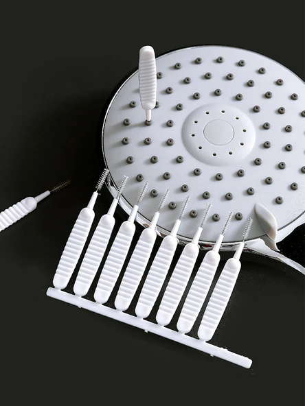 Mini Banyo Nozul Arası Temizleme Fırçası ve Duş Başlığı Tutucu - 30 Adet Fırça - 4