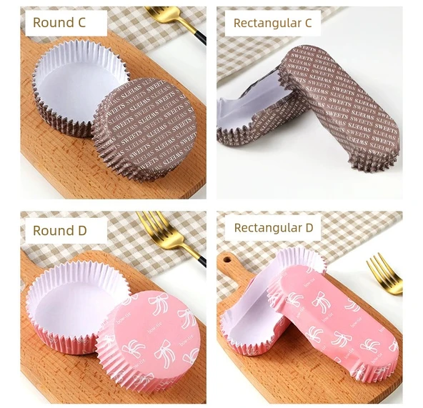 Yüksek Isıya Dayanıklı Yapışmaz Kek Kağıdı - Yuvarlak B Kırmızı Izgara 100 Adet - Resim 12