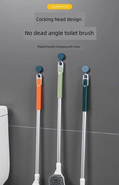 Köşe Temizleme Fırçası - Uzun Saplı - Avokado Yeşili 3'lü Set + Aralık Fırçası - 7