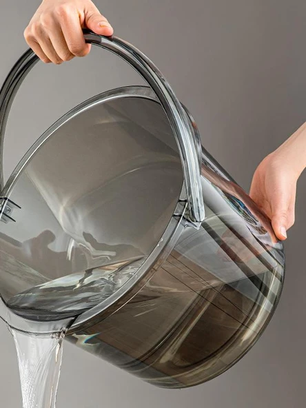 Plastik Su Kovası - Kapaklı Şeffaf, Kalınlaştırılmış, Düşmeye Karşı Dayanıklı 14L - 2