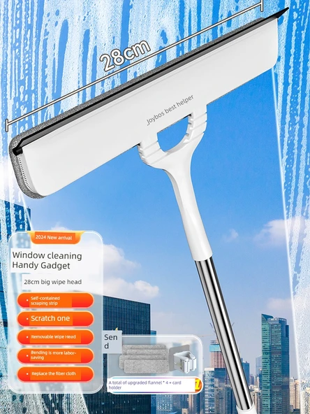Cam Sileceği - 28cm Başlık - 4 Fiber Flanel ve Saklama Klipsi