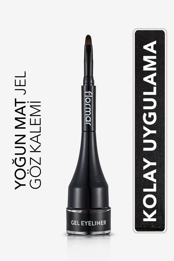 Flormar Özel Fırça Başlıklı Yoğun Pigmentli Mat Jel Eyeliner-gel Eyeliner-001 Gel Black-8690604591879