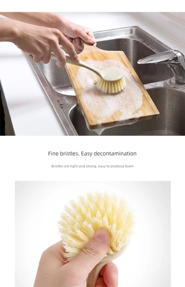 Mutfak Lavabo Ocak Bulaşık Fırçası - Tencere Fırçası 1'li Paket + L Mavi Eldiven + Siyah Kavisli Kürek - Resim 9