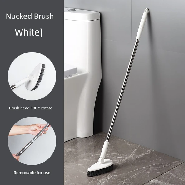 Uzun Saplı Banyo Temizleme Fırçası - Beyaz 4'lü Paket