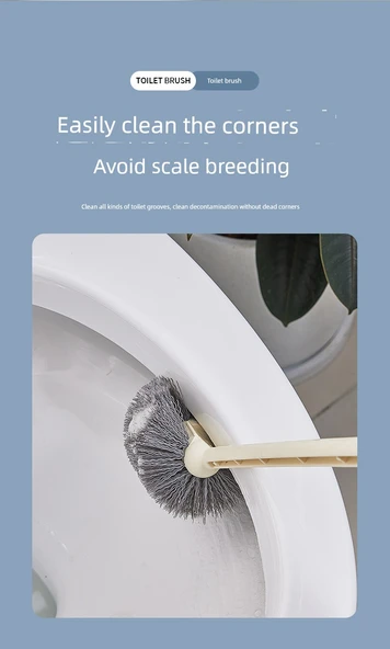 Yumuşak Kıllı Asılabilir Klozet Fırçası - Mavi + 2 Kanca - Resim 10