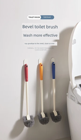 Yumuşak Kıllı Asılabilir Klozet Fırçası - Mavi + 2 Kanca - Resim 7