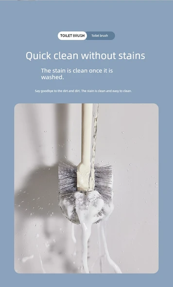 Yumuşak Kıllı Asılabilir Klozet Fırçası - Mavi + 2 Kanca - Resim 12