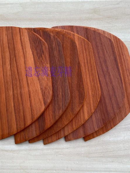 Ahşap Krep Spatulası - Yarım Yuvarlak Kızılcık Armut 23x13cm 8mm - 4