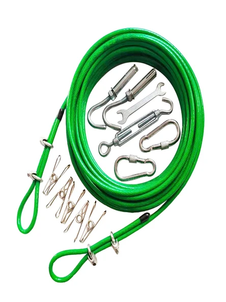 Plastik Kaplı Çelik Halat Çamaşır İpi - 5mm - 10 Metre - 4