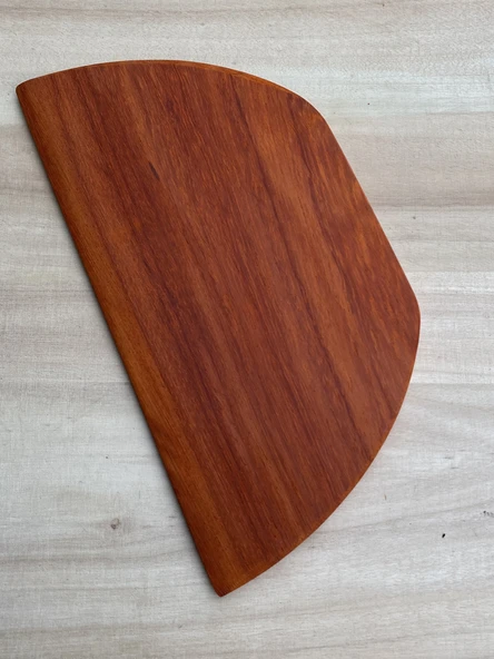 Ahşap Krep Spatulası - Yarım Yuvarlak Kızılcık Armut 21x11cm 8mm - 3