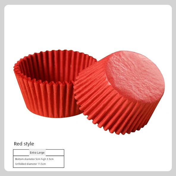 Cupcake Kağıdı - Ekstra Büyük Kırmızı (5cm Tabanlı)