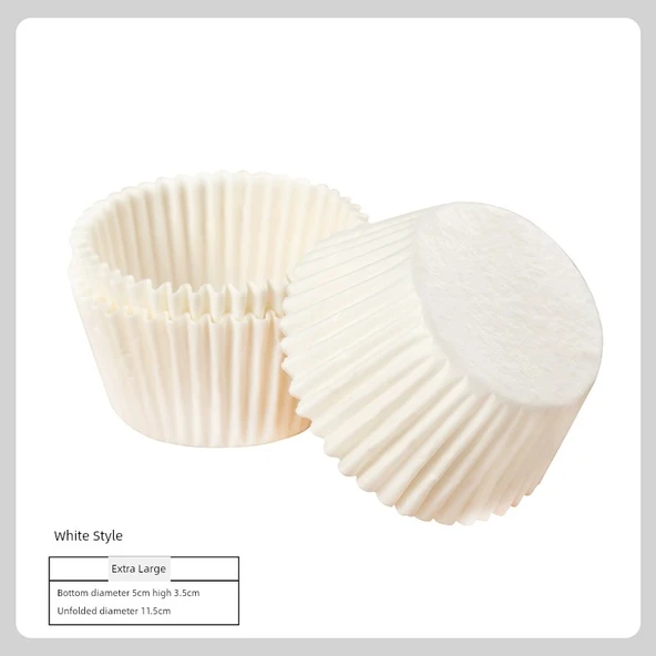 Cupcake Kağıdı - Ekstra Büyük Beyaz (5cm Tabanlı)