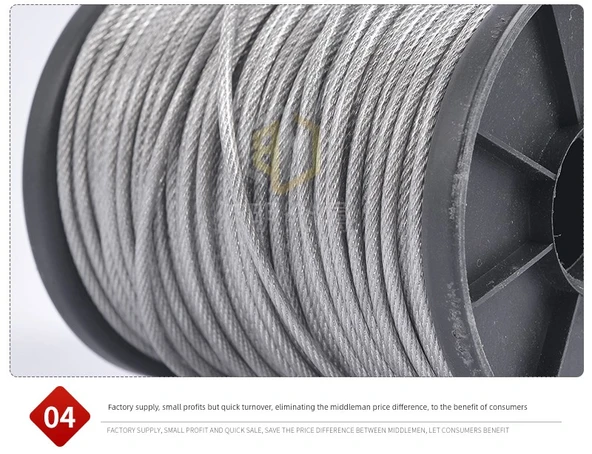 304 Paslanmaz Çelik Plastik Kaplı Çamaşır İpi - 2mm - 50 Metre - Resim 6