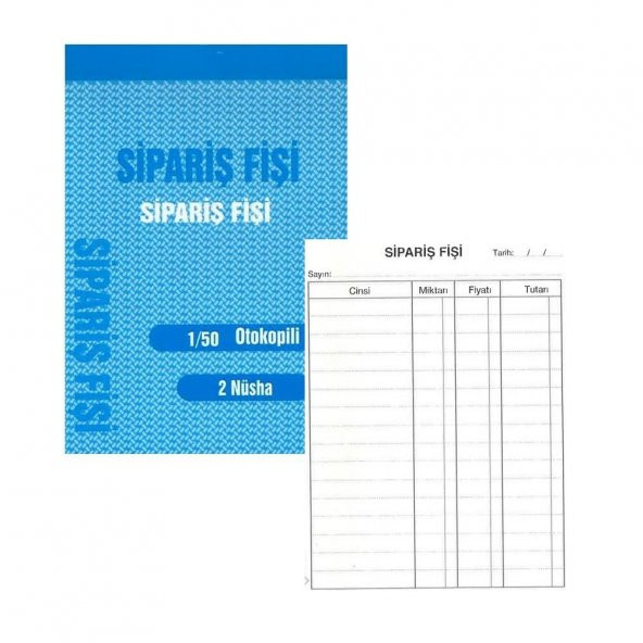Sipariş Fişi Mini Otokopili 1-50 10x14 Gürmat Sipariş Fişi Kendinden Karbonlu 50 Sayfa 3 Adet - 3