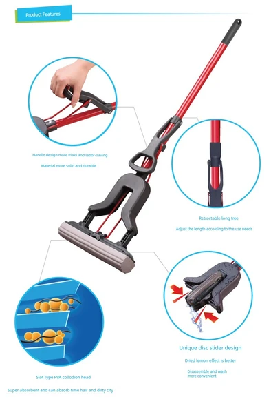 PVA Mop - Güçlü Emişli, 1 Sap ve 2 Başlıklı - 10