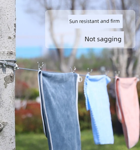 Şeffaf Plastik Kaplı Paslanmaz Çelik Çamaşır İpi - 4mm Kalınlık - 3 Metre - 4