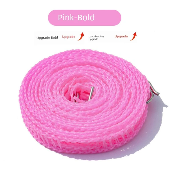 Kalınlaştırılmış Seyahat Tipi Çamaşır İpi - Pembe - 5 Metre