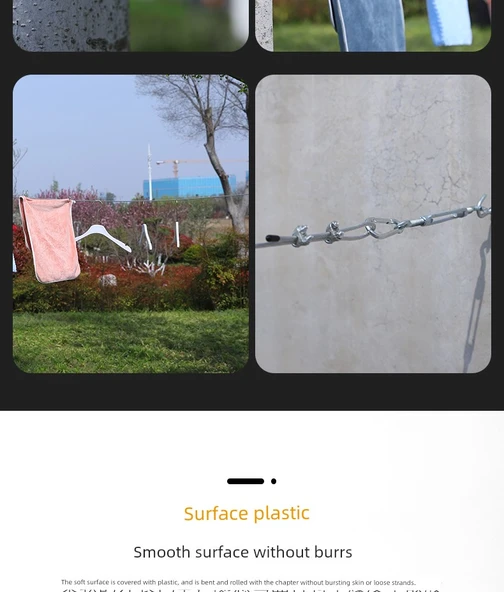 Şeffaf Plastik Kaplı Paslanmaz Çelik Çamaşır İpi - 6mm Kalınlık - 25 Metre - 8