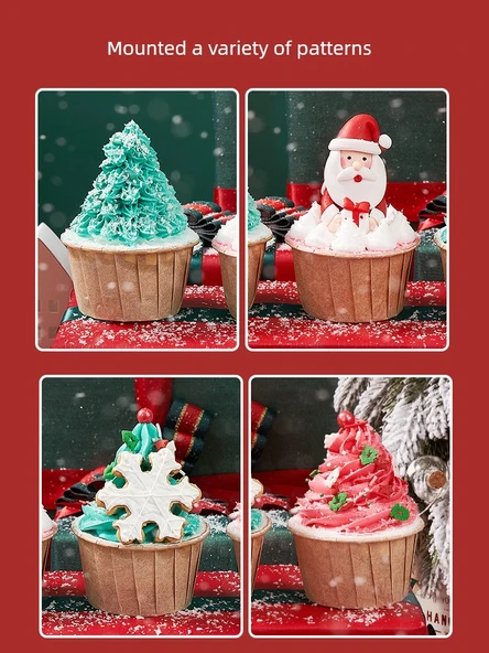 Muffin Kalıbı - Küçük Boy (3 Renk Kalın) Sevimli Kedi 50 + Kıvrımlı Kalıp 50 - 3