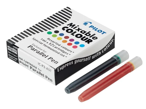 Pilot Parallel Pen Kaligrafi Kalemi Kartuşu- yedeği Karışık 12'li Set