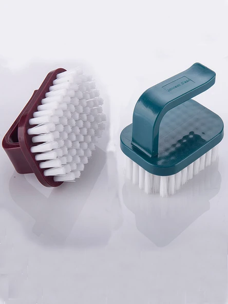 Kıl Fırçalı Meyve Sebze Temizleme Fırçası - Yumuşak Yün [Pirinç Beyazı 1 + Gül 1] - Resim 2